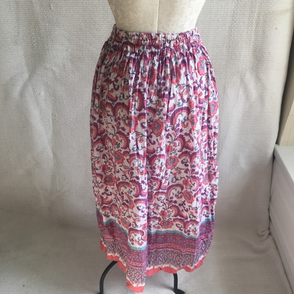 Anokhi Rare Vintage 70s Batik Print Prairie Skirt - Picture 5 of 8